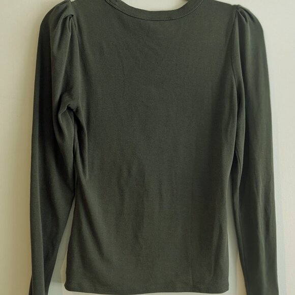 RW&CO long sleeve sage green top with shoulder pleats - Picture 2 of 5